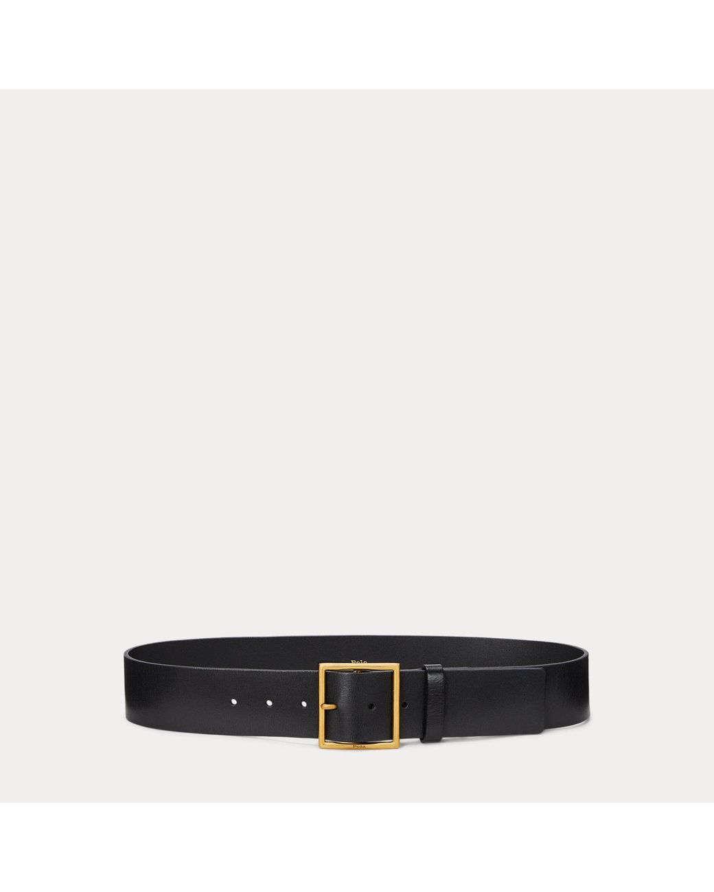 Polo Ralph Lauren Black Square-Buckle Wide Leather Belt