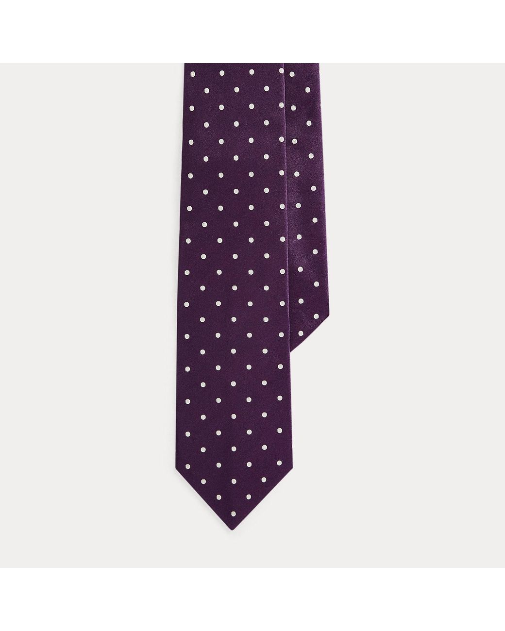 Ralph Lauren Purple Polka-Dot Silk Satin Tie for men