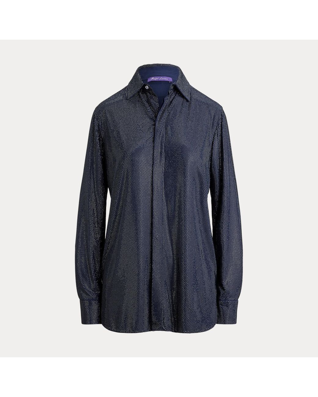 Ralph Lauren Blue Adrien Relaxed Fit Embellished Shirt