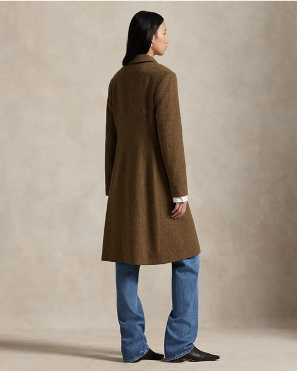Polo Ralph Lauren Blue Wool-Blend Herringbone Coat
