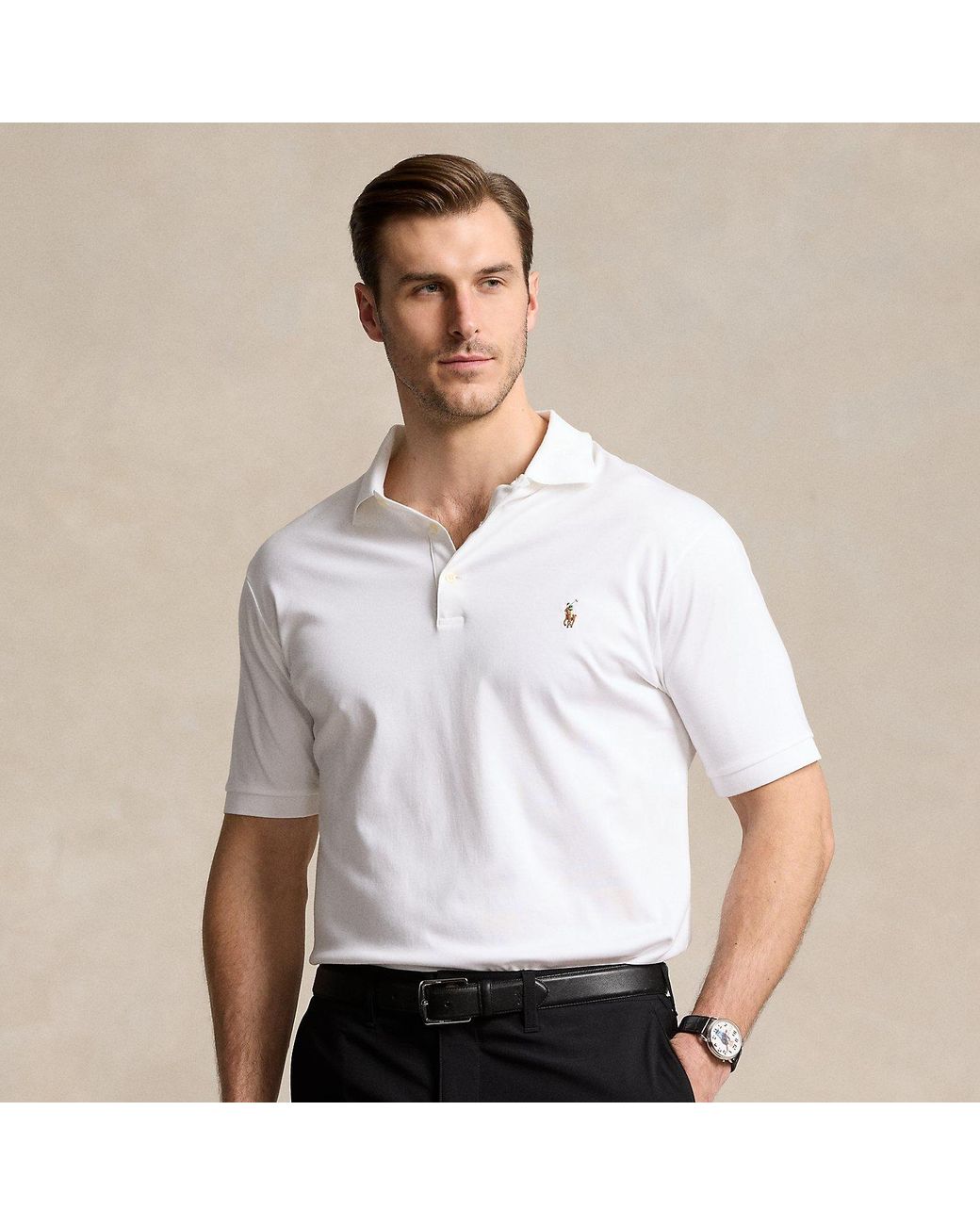 Ralph Lauren Soft Cotton Polo Shirt in White for Men | Lyst
