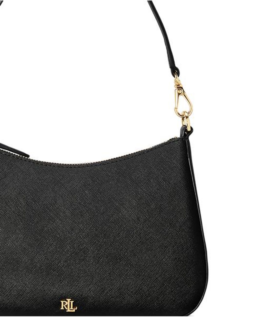 Ralph Lauren Gray Crosshatch Leather Medium Danni Bag