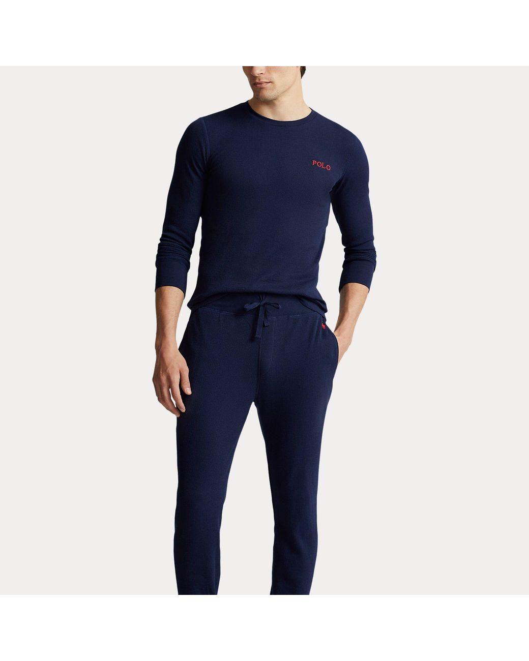 Polo Ralph Lauren Blue Waffle-Knit Sleep Jogger for men