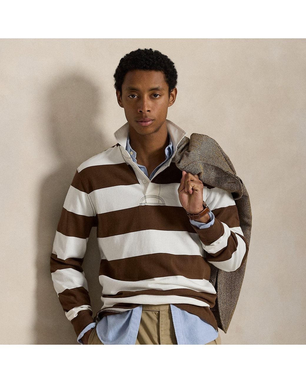 Polo Ralph Lauren Brown The Iconic Rugby Shirt for men