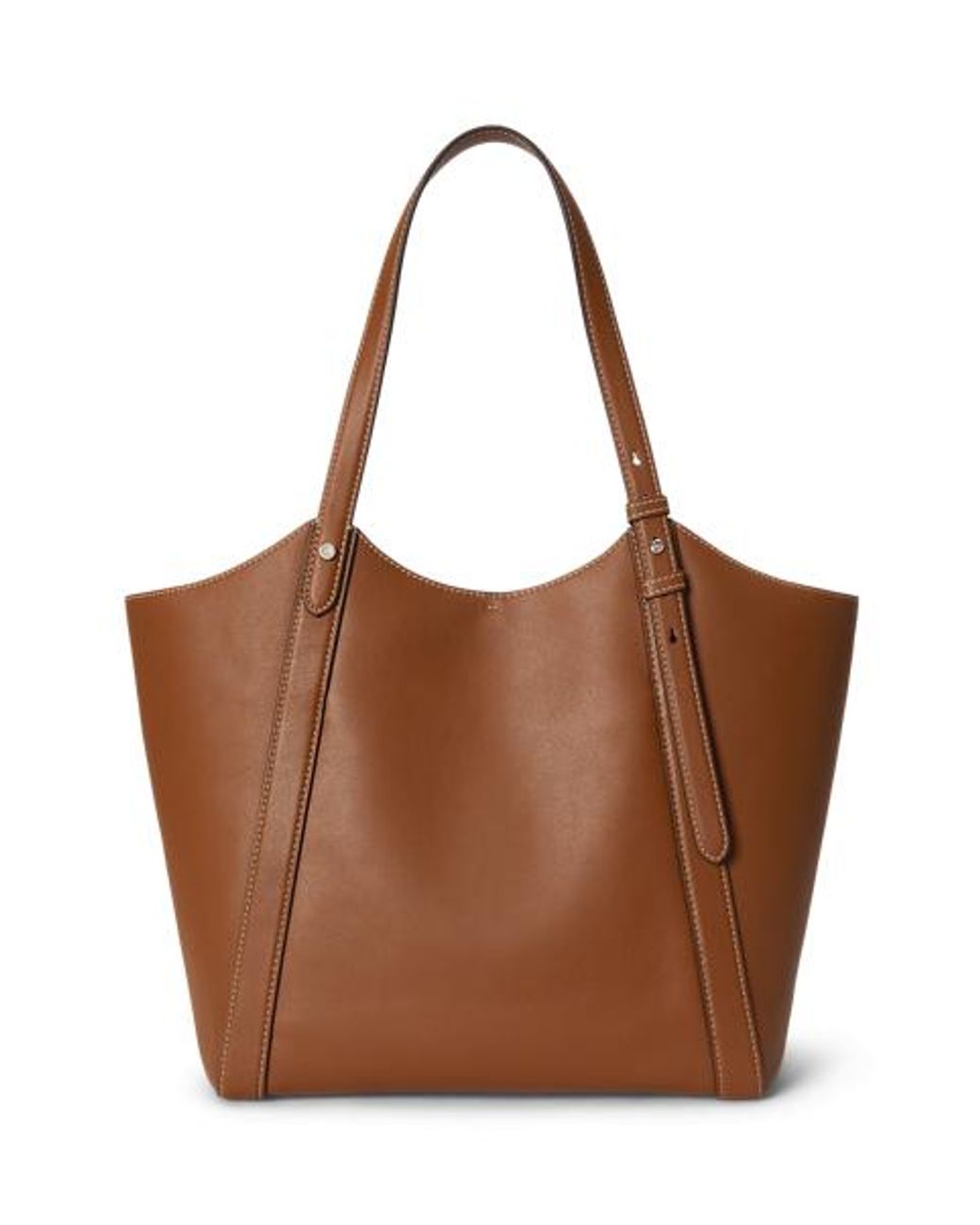 Ralph Lauren Blue Nappa Leather Large Tasha Tote Bag
