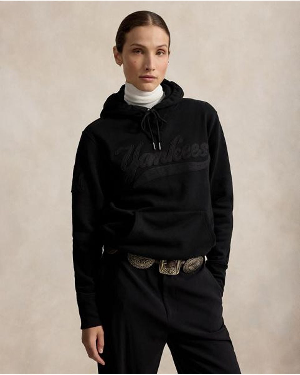 Polo Ralph Lauren Black Polo Ralph Lauren Lauren Yankees Hoodie for men