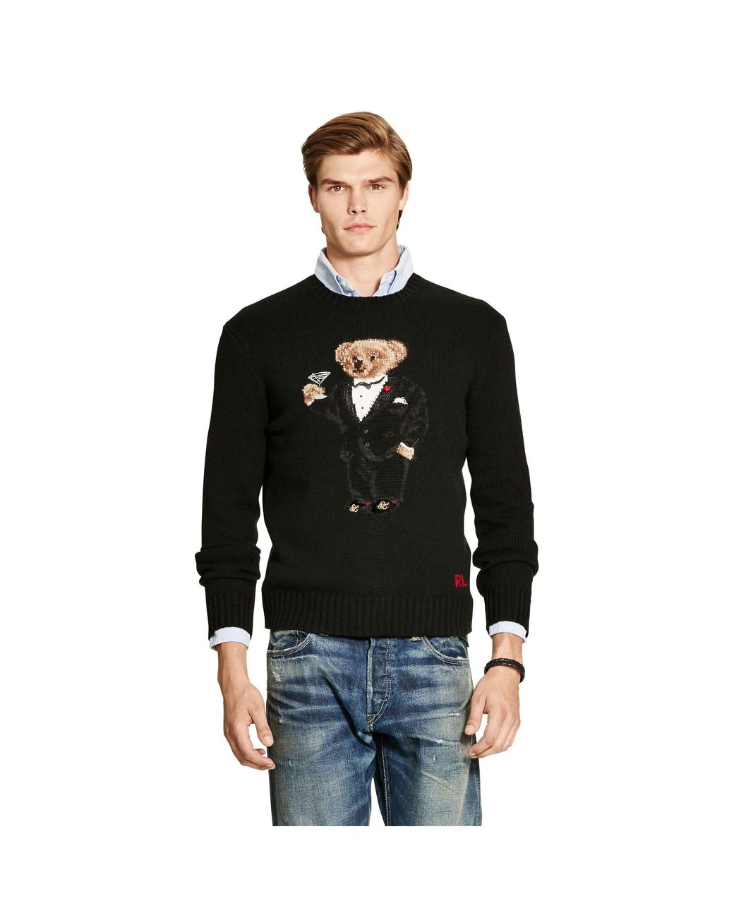 Polo Ralph Lauren Martini Bear Wool Jumper in Schwarz für Herren | Lyst AT