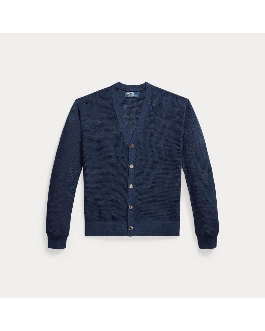 Polo Ralph Lauren Blue Relaxed Fit Linen Cardigan for men