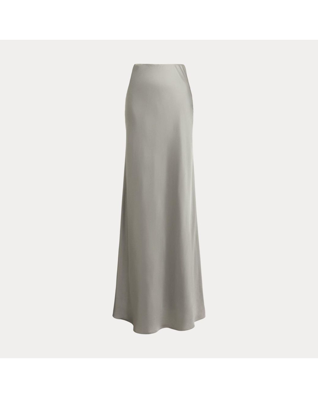 Ralph Lauren Gray Satin Charmeuse Maxiskirt