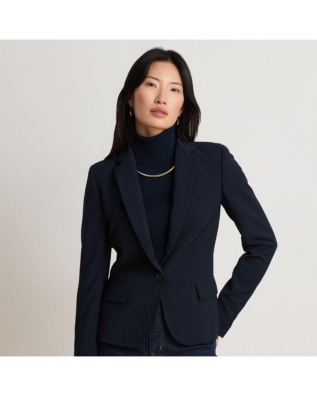 Ralph Lauren Blue Stretch Crepe Blazer