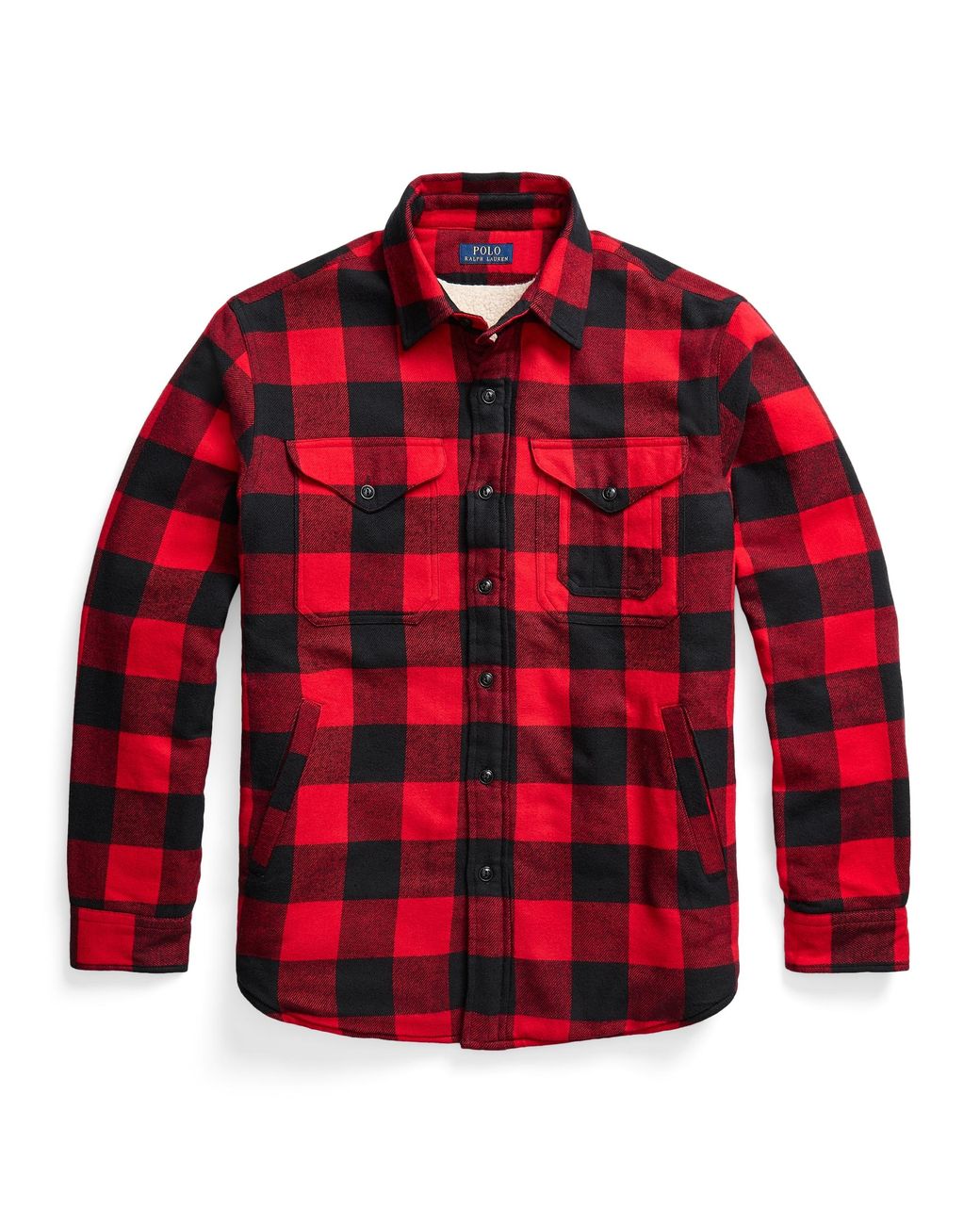 Ralph Lauren Classic Fit Fleece-lined Overshirt in Red/Black (Red) for ...