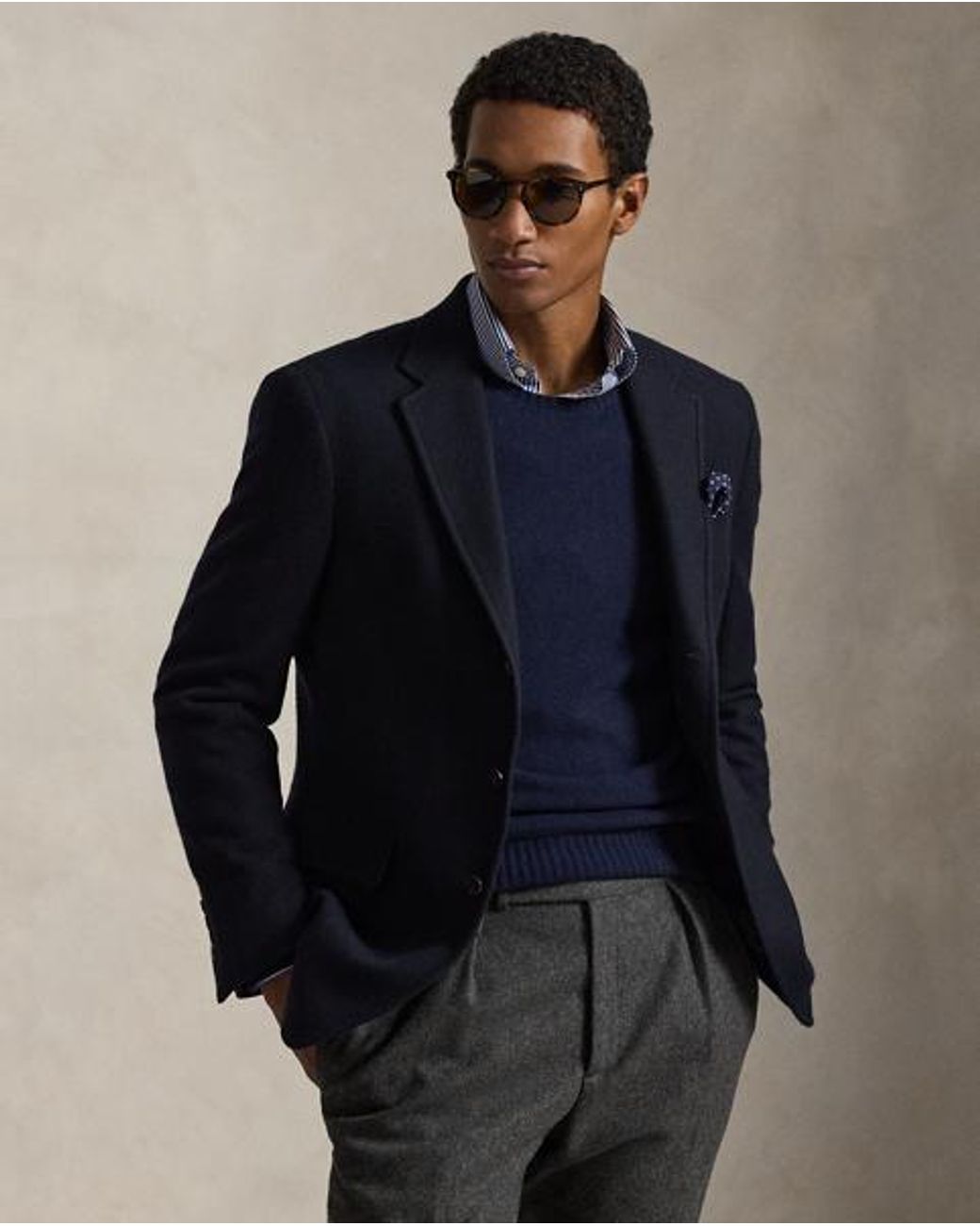 Polo Ralph Lauren Blue Wool-Cashmere Crewneck Jumper for men