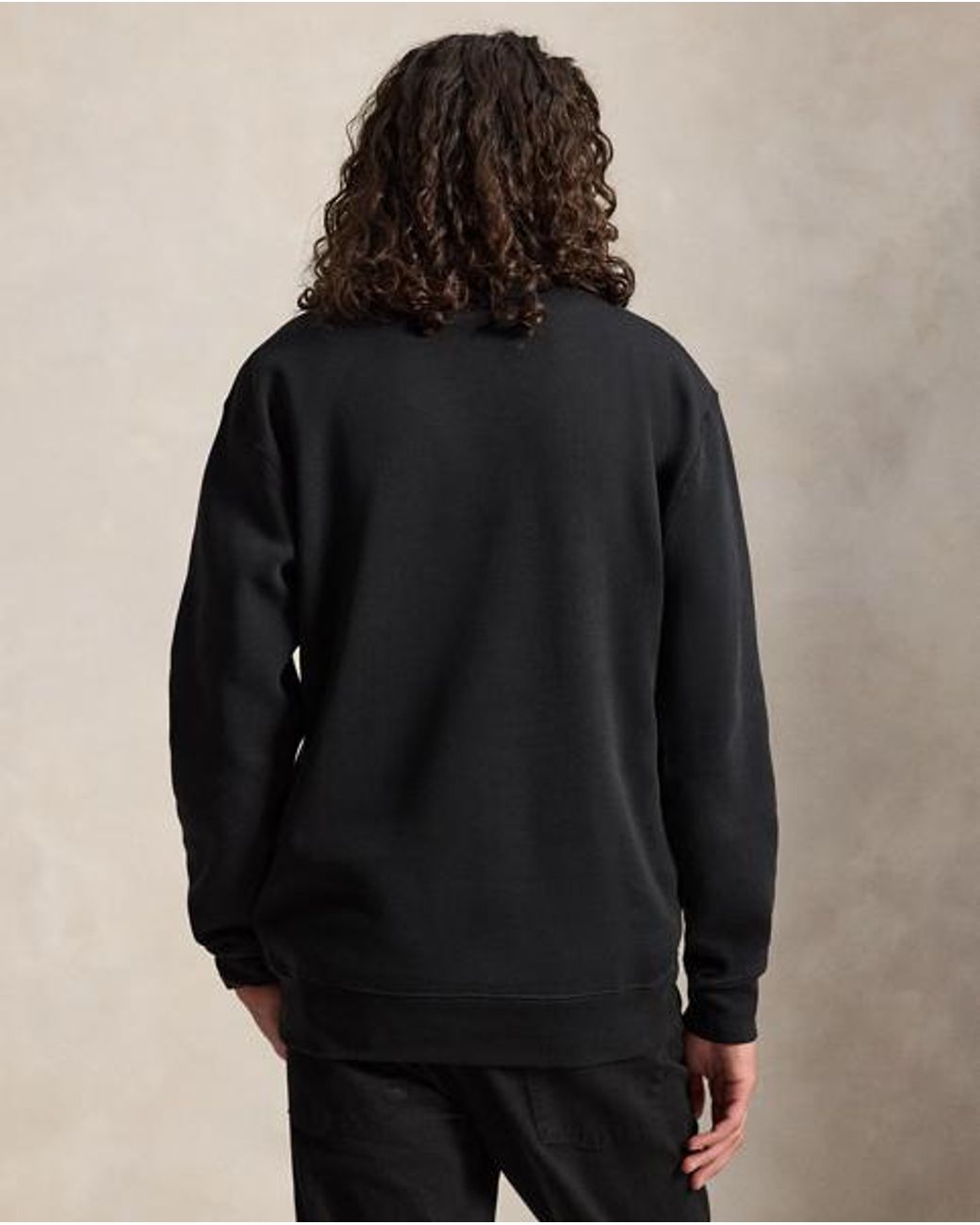 Ralph Lauren Black Polo Bear Fleece Sweatshirt for men