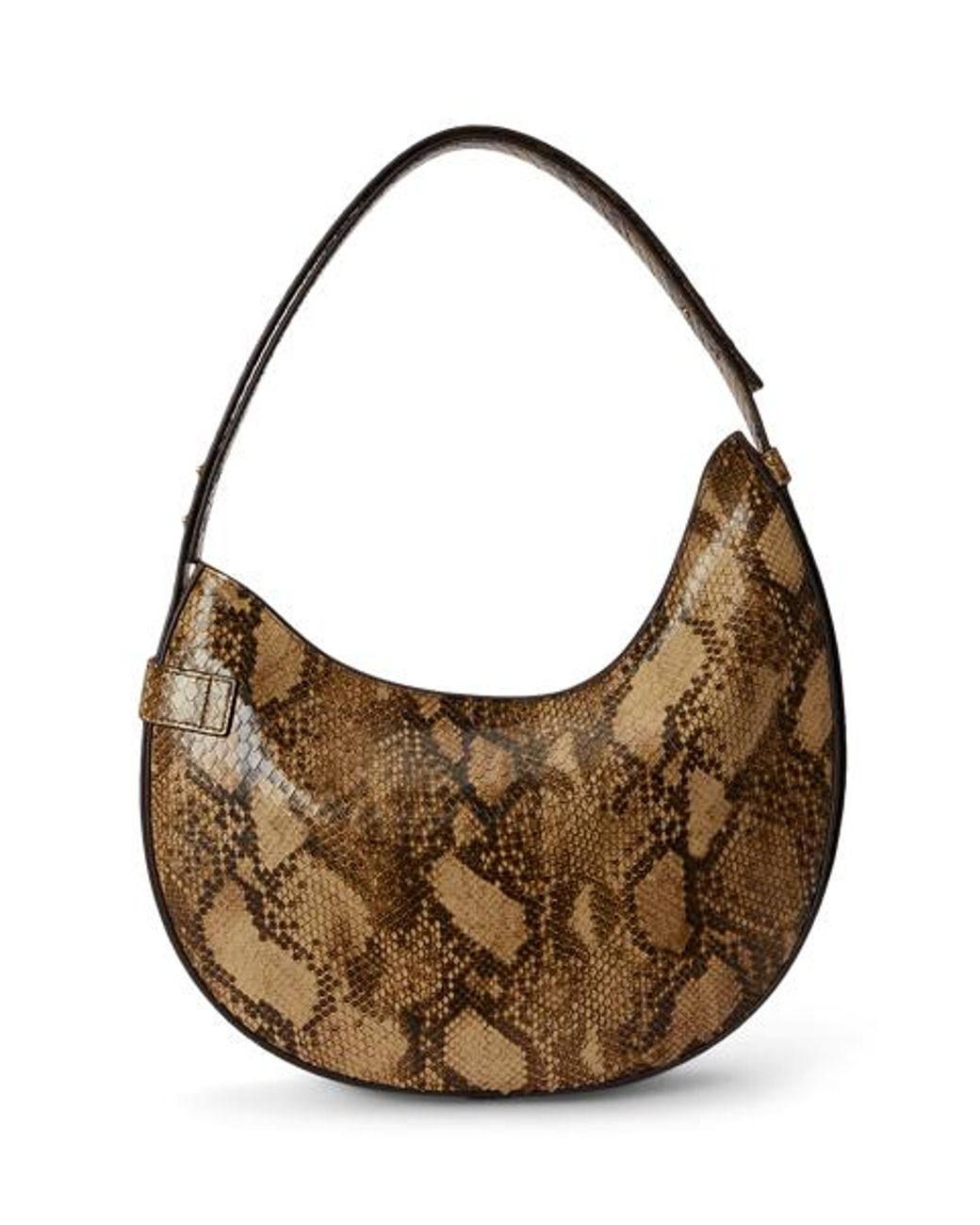 Ralph Lauren Brown Python-Embossed Large Tasha Shoulder Bag