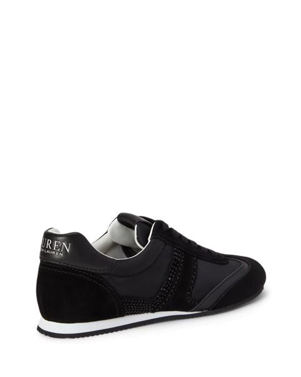 Ralph Lauren Black Dani Embellished Low-Profile Trainer