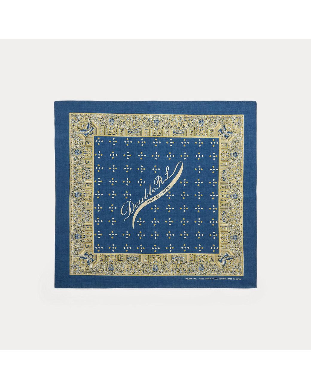 RRL Blue Logo Cotton Bandana for men
