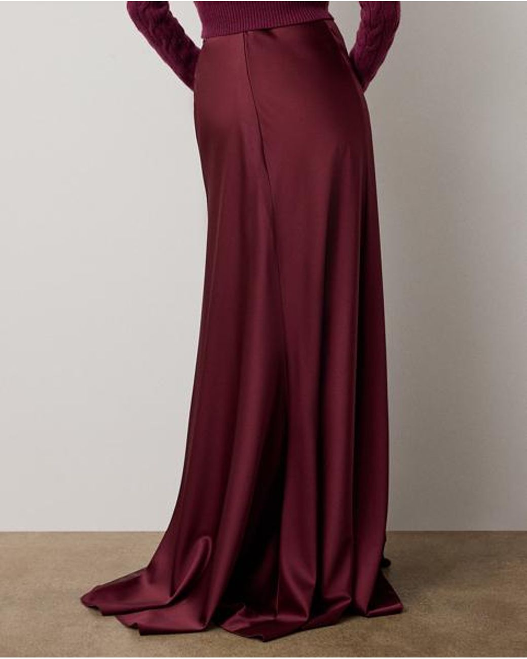 Ralph Lauren Red Masina Satin Skirt