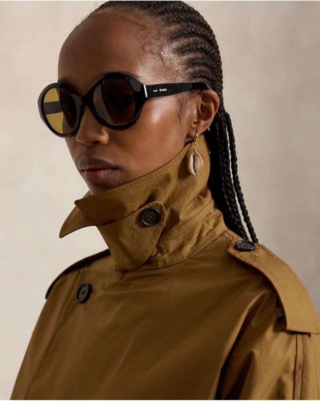 Polo Ralph Lauren Brown Capelet Trench Coat