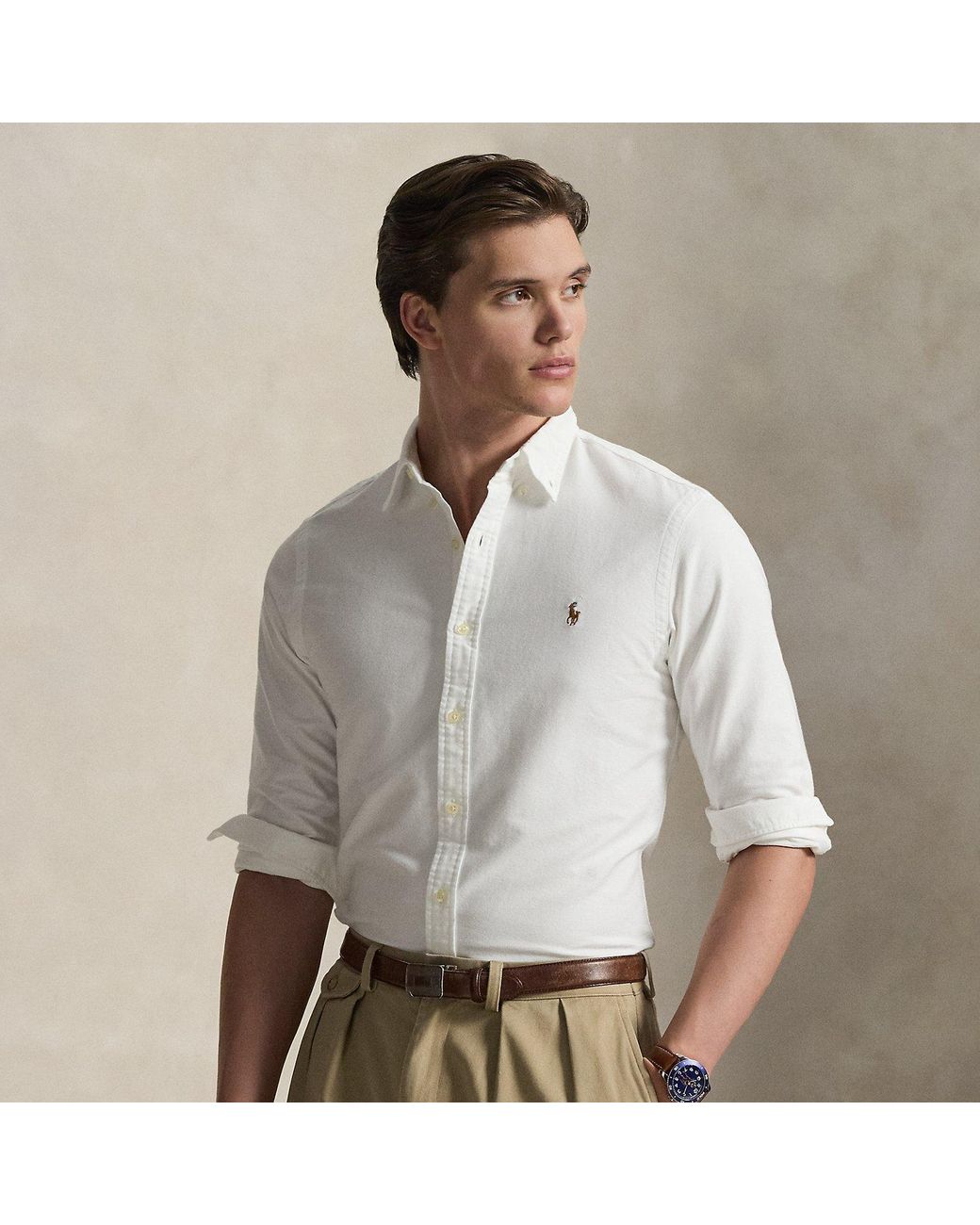 Polo Ralph Lauren Gray Slim Fit Oxford Shirt for men