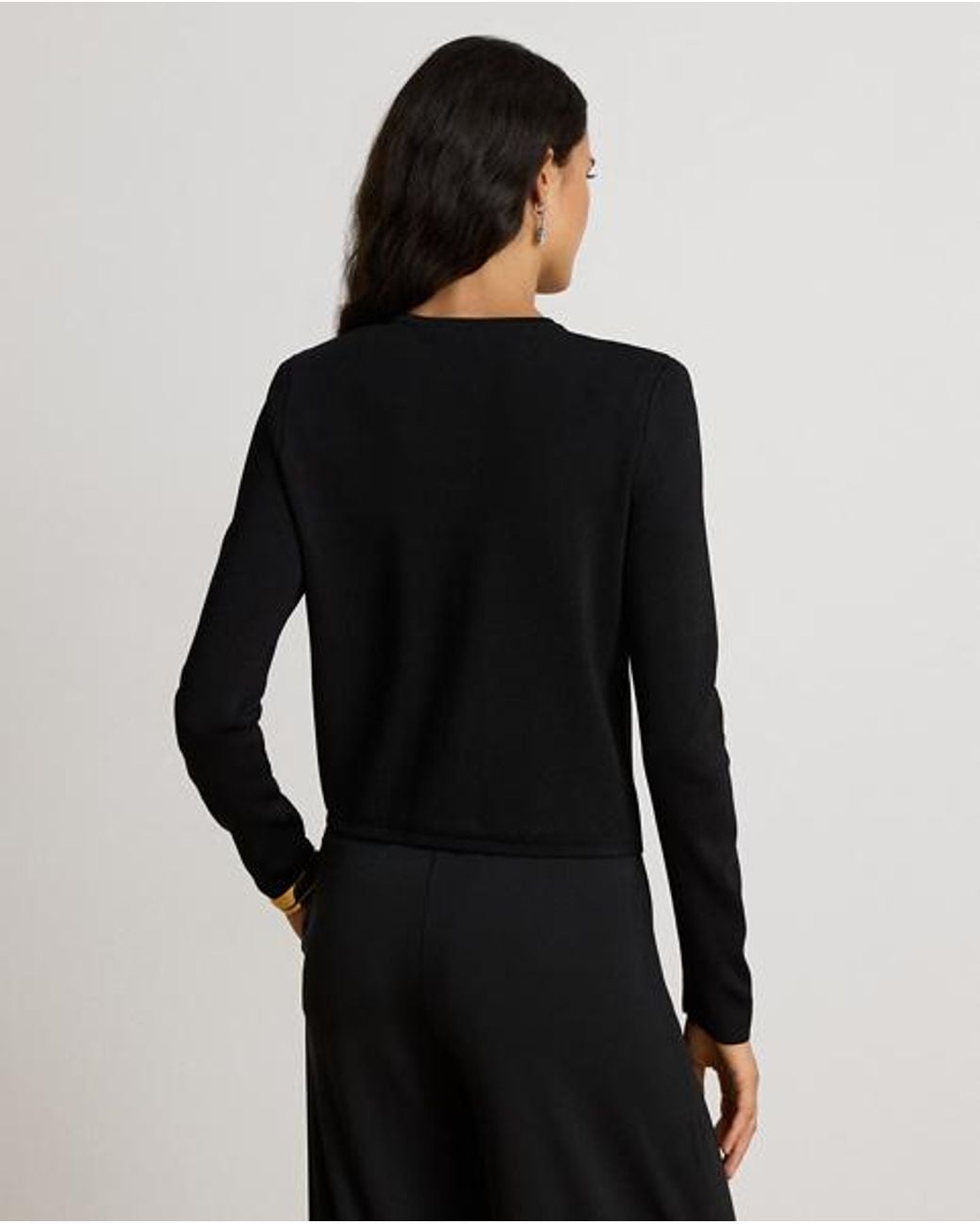 Ralph Lauren Black Cropped Crewneck Jumper Jacket