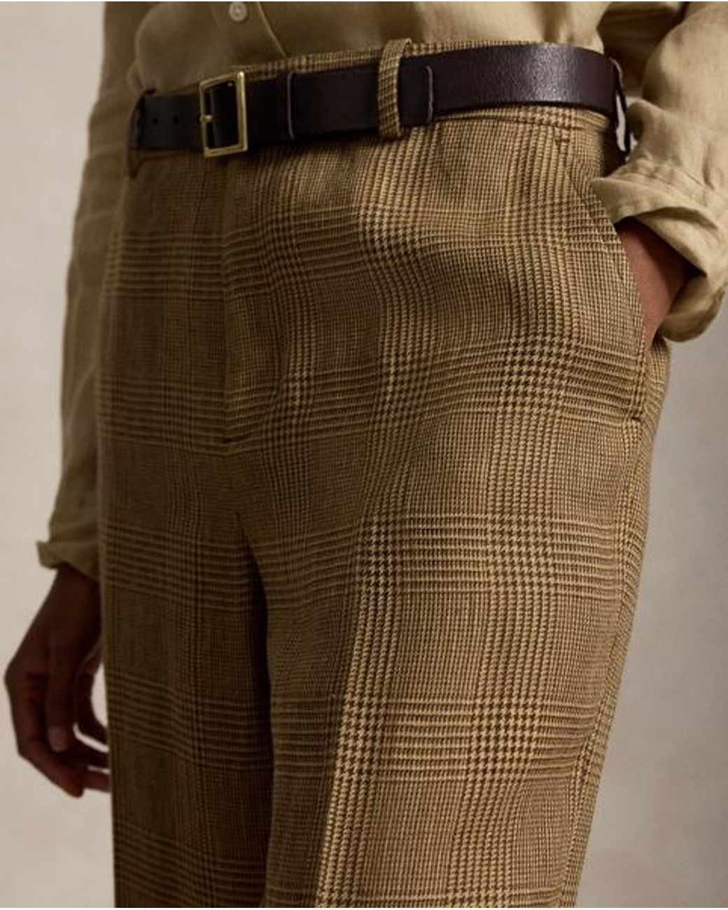 Ralph Lauren Natural Linen Tweed Relaxed Straight Trouser