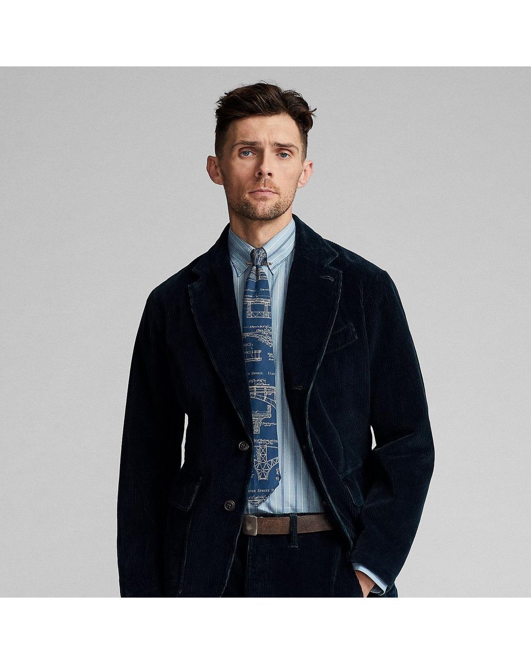 Ralph Lauren Blue Unconstructed Corduroy Sport Coat for men