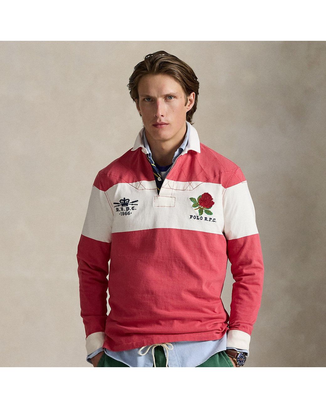 Polo Ralph Lauren Classic Fit Embroidered Rugby Shirt for Men | Lyst