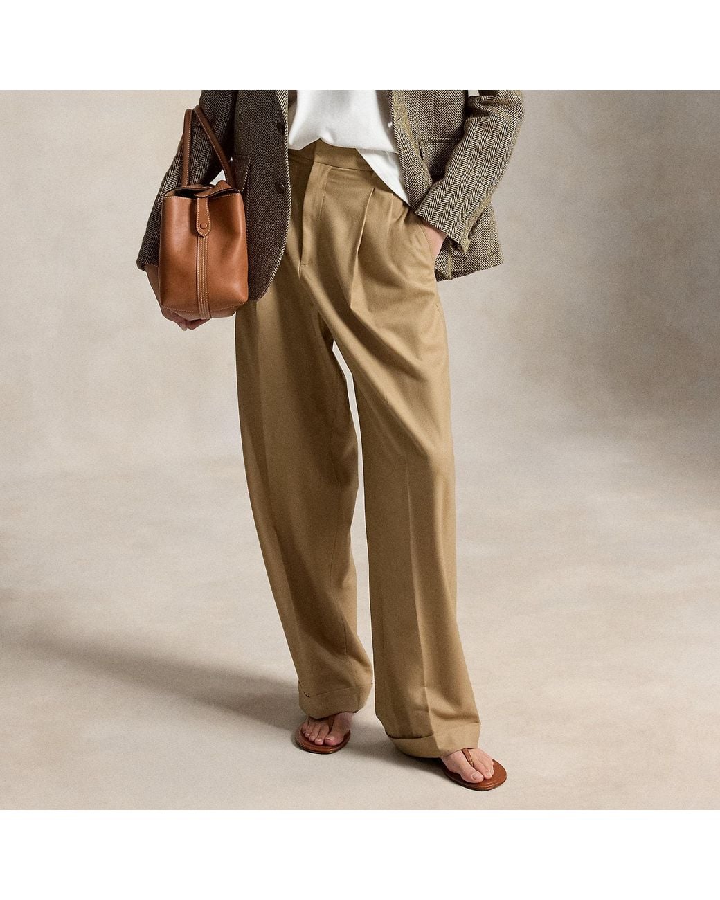 Polo Ralph Lauren Natural Wool-Blend Straight-Leg Trouser
