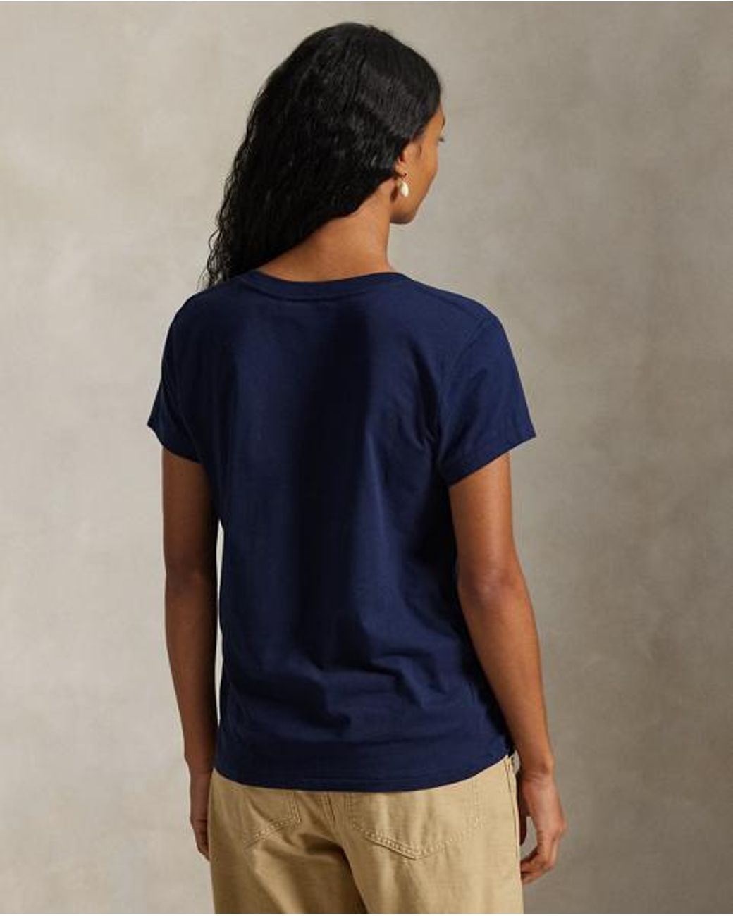 Polo Ralph Lauren Blue Cotton Jersey V-Neck T-Shirt