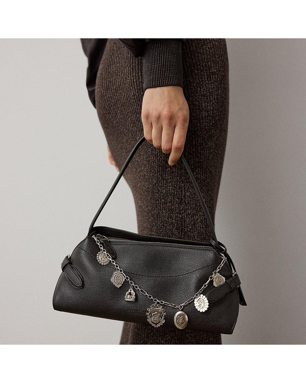 Ralph Lauren Black The Ralph Lauren Goatskin Small Shoulder Bag