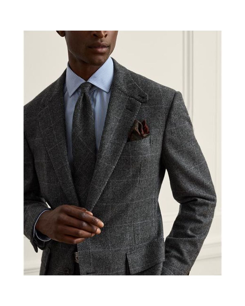Tick Jacket Ralph Lauren Glenn Hand-Tailored Tick-Weave Jacket in Gray for Men | Lyst