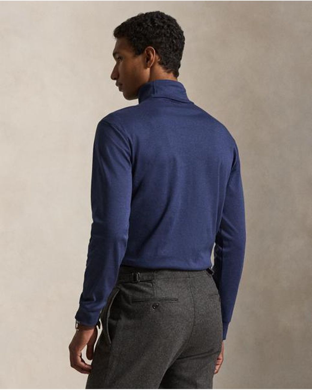 Polo Ralph Lauren Blue Soft Cotton Turtleneck for men