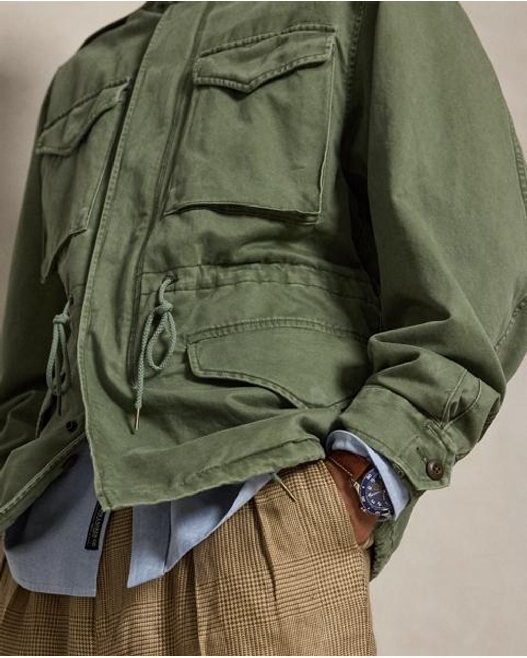 Polo Ralph Lauren Green Sateen Field Jacket for men