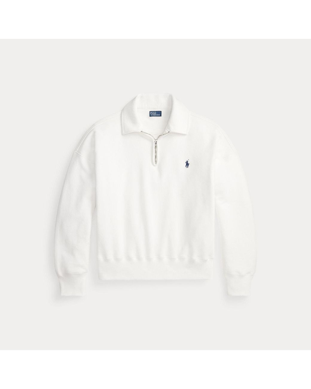 Polo Ralph Lauren White Fleece Quarter-Zip