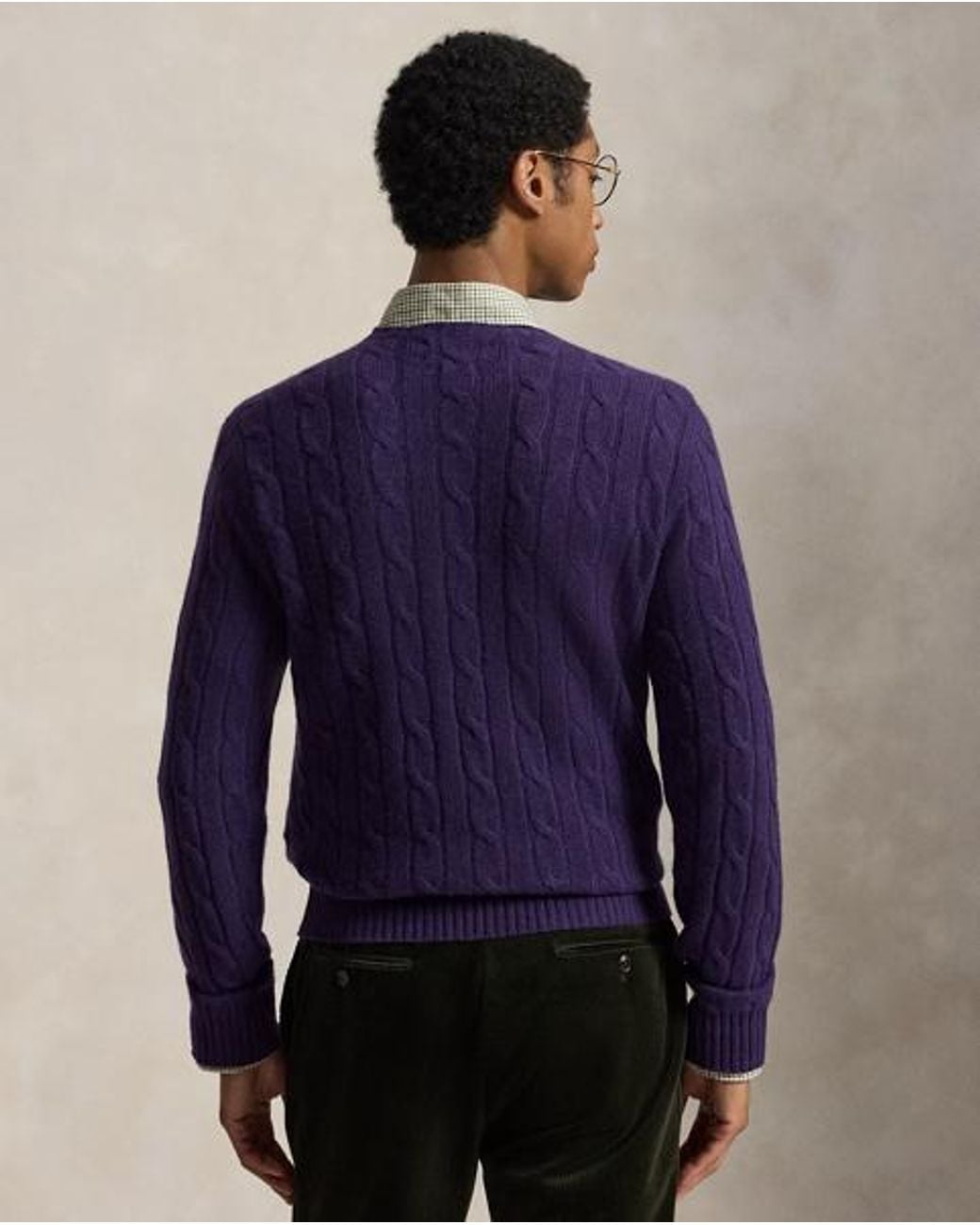 Polo Ralph Lauren Purple The Iconic Cable-Knit Cashmere Sweater for men