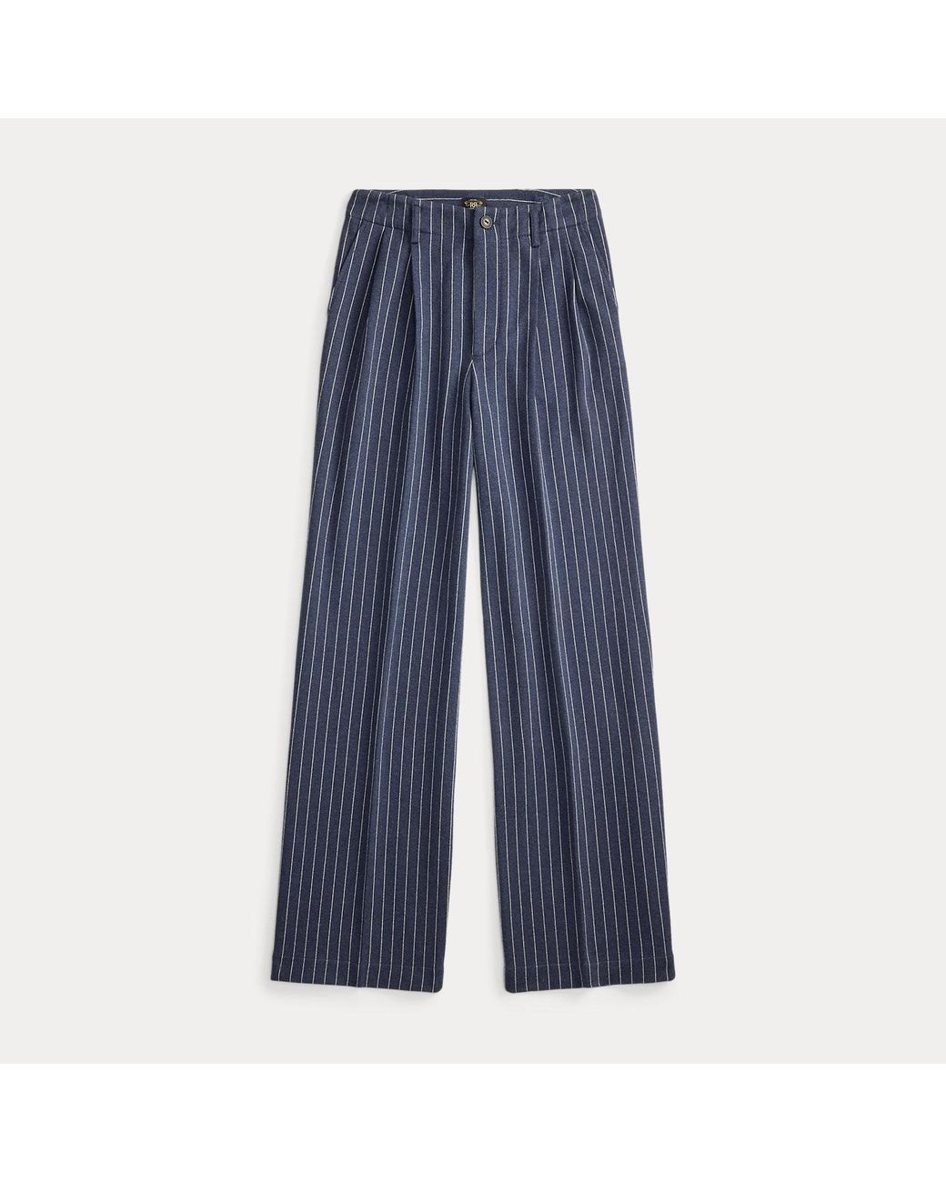 RRL White Pinstripe Double-Knit Trouser