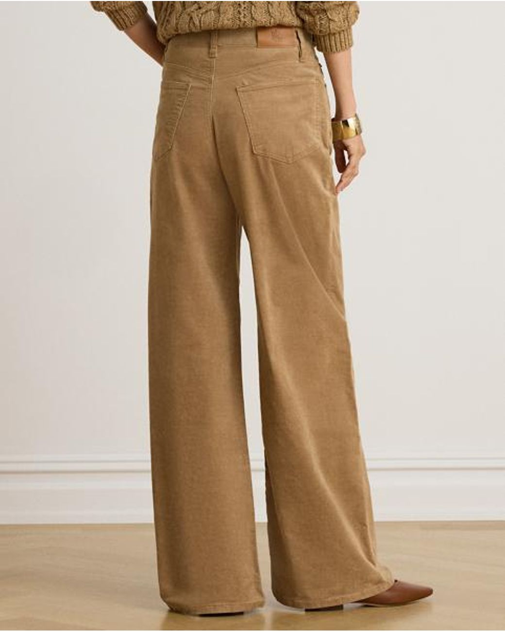 Ralph Lauren Natural Corduroy High-Rise Super Wide-Leg Pant