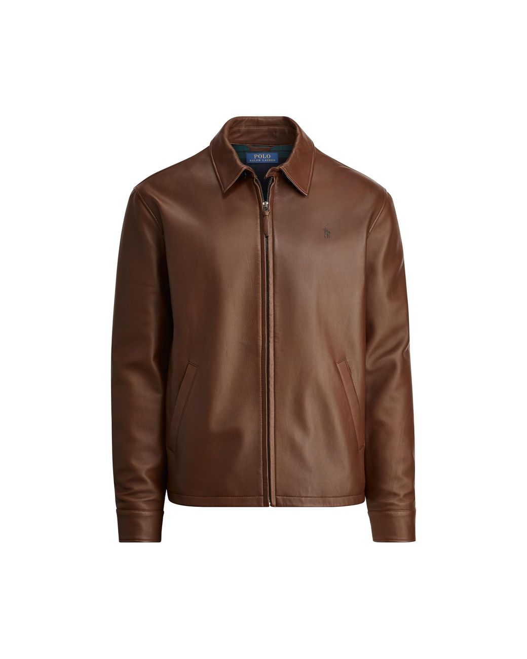 brown leather jacket ralph lauren