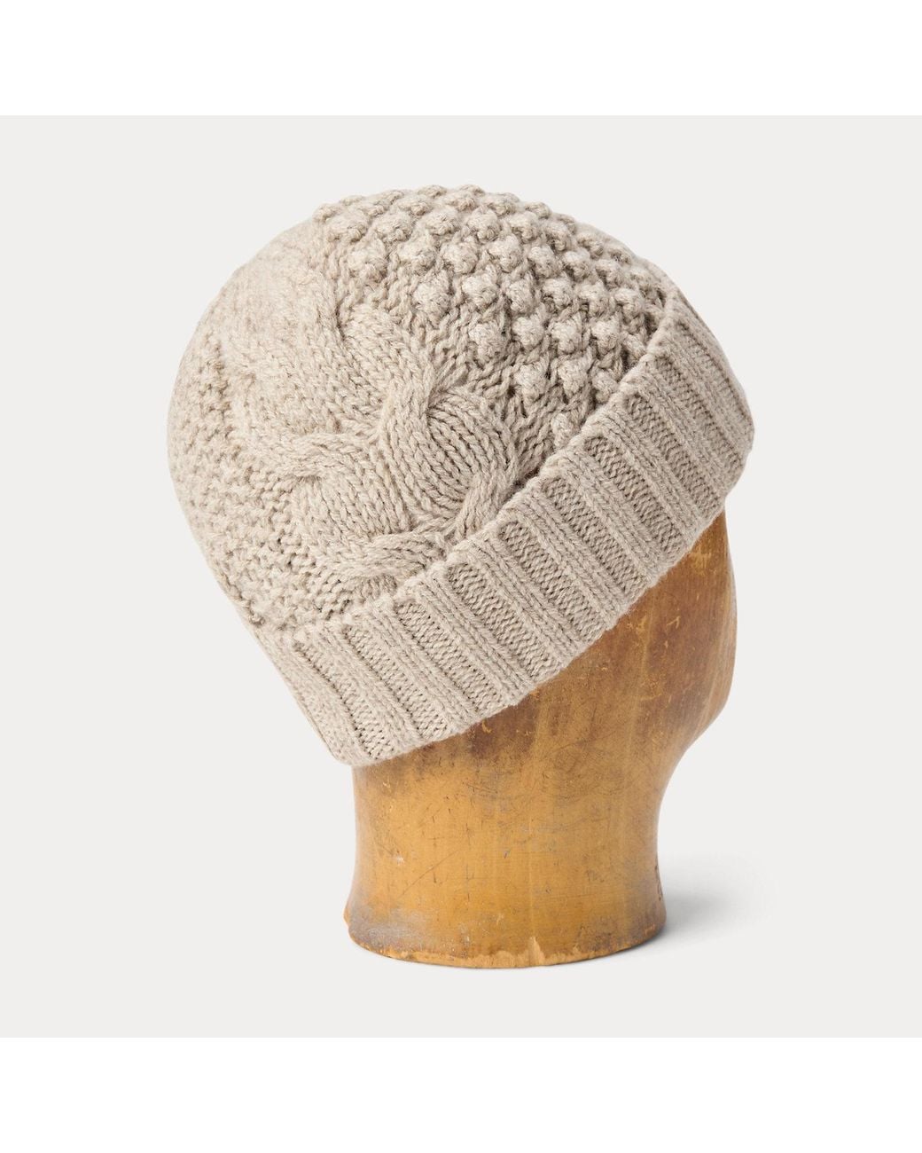 RRL Natural Cable-Knit Wool Watch Cap for men