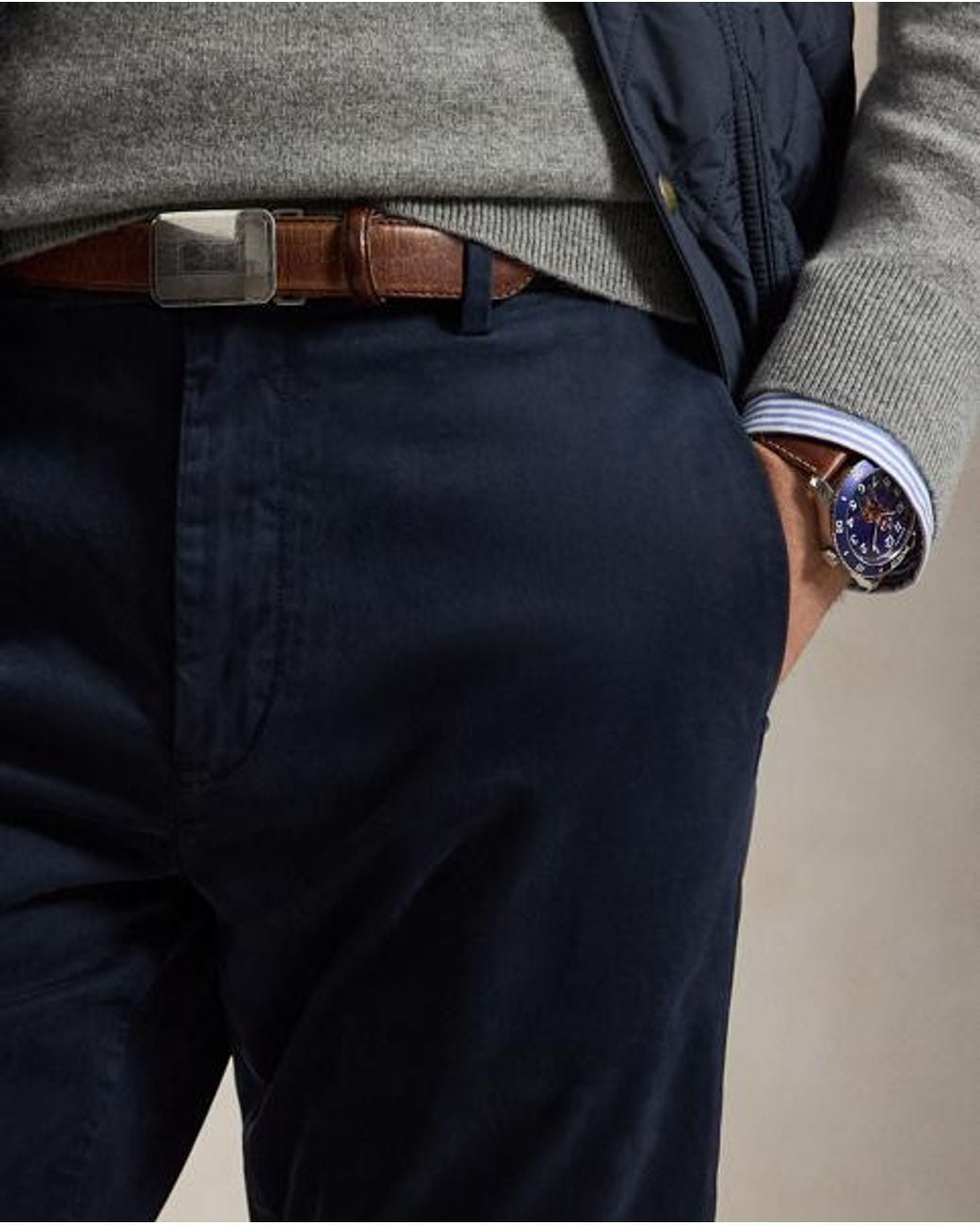 Polo Ralph Lauren Blue Jarrett Slim Fit Sateen Trouser for men