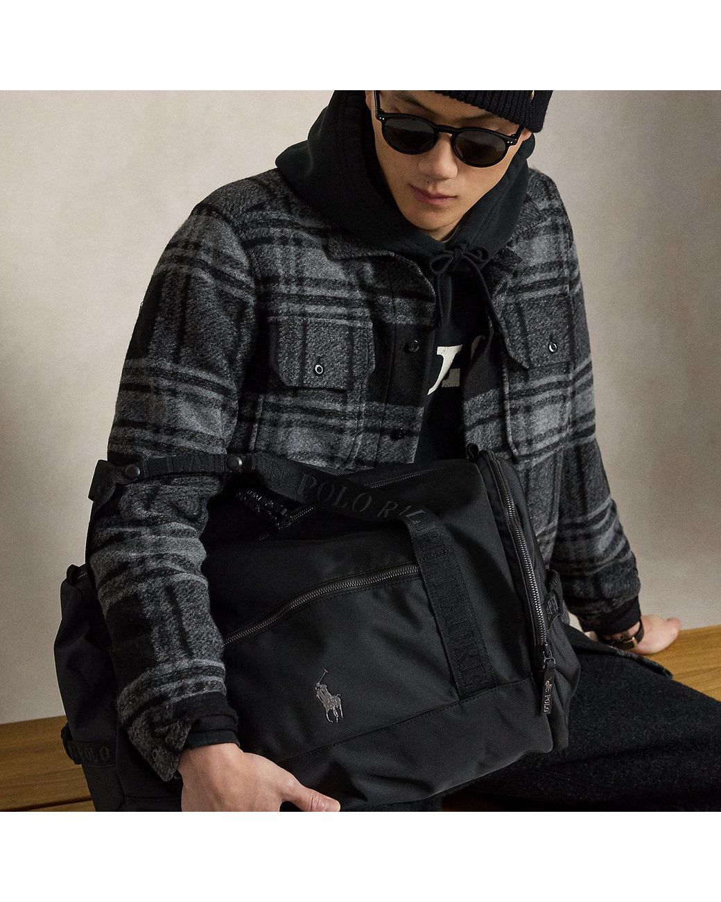 Polo Ralph Lauren Black Logo-Trim Duffel for men