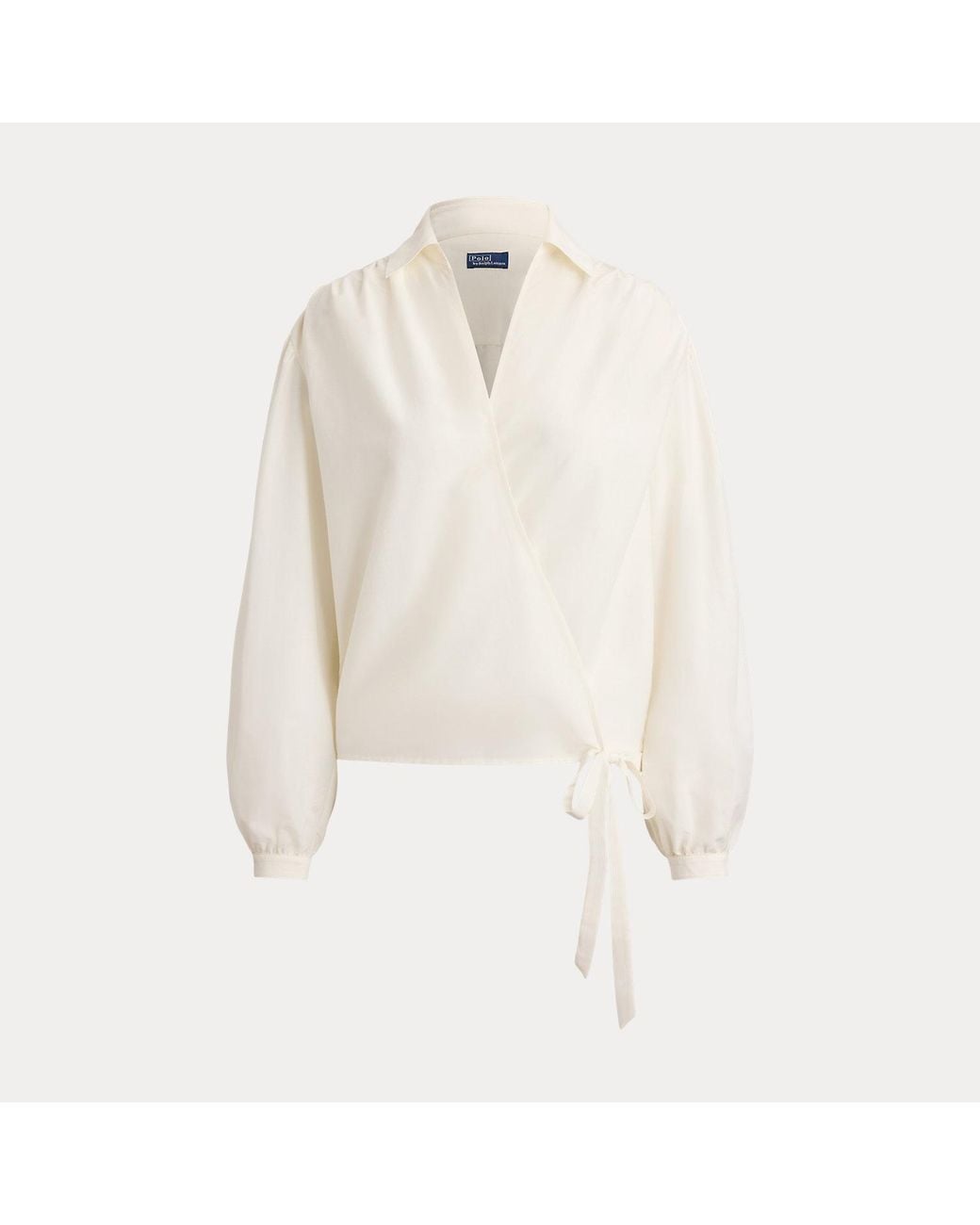 Polo Ralph Lauren Natural Cotton-Silk Wrap Blouse