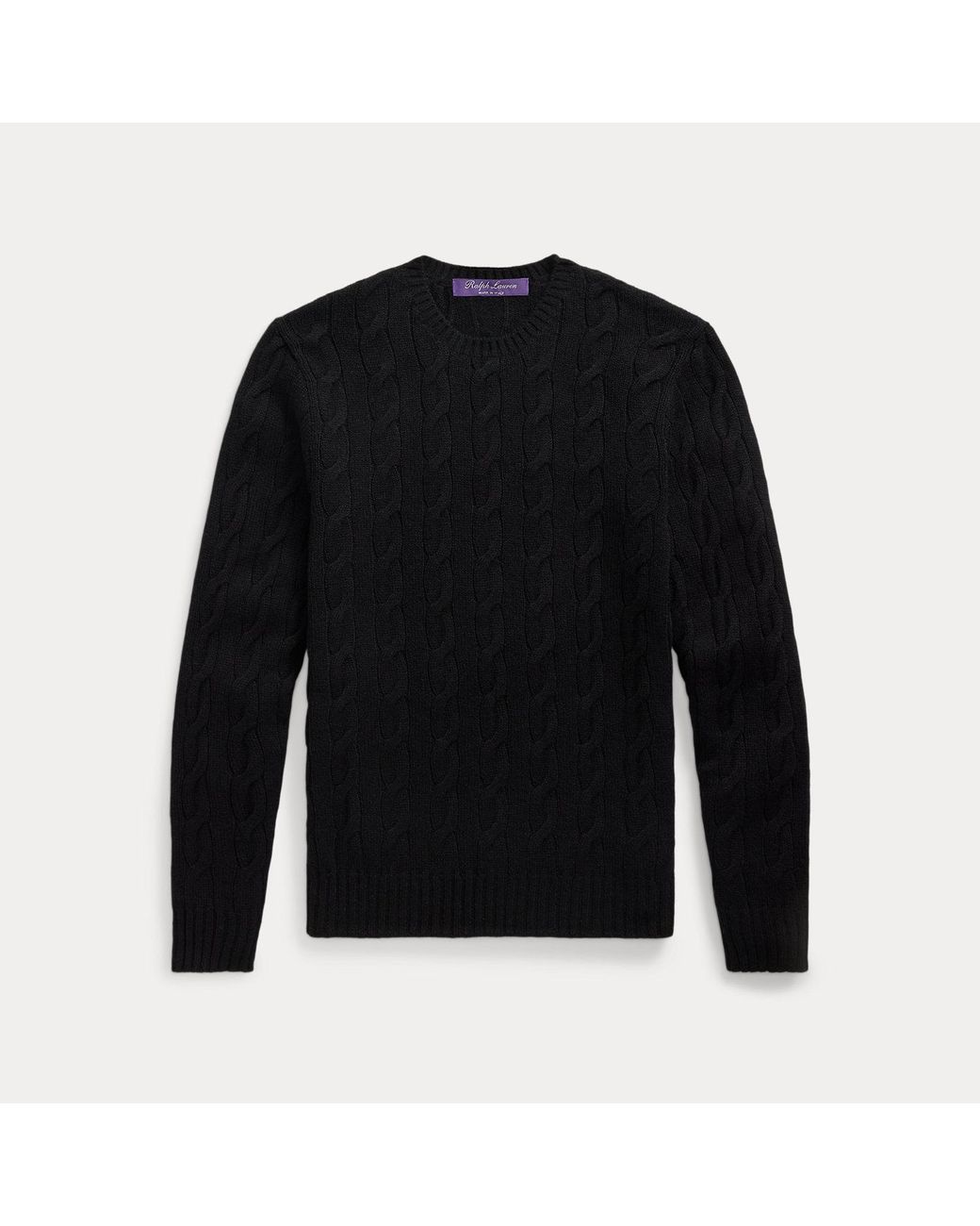 Ralph Lauren Black Cable-Knit Cashmere Sweater for men