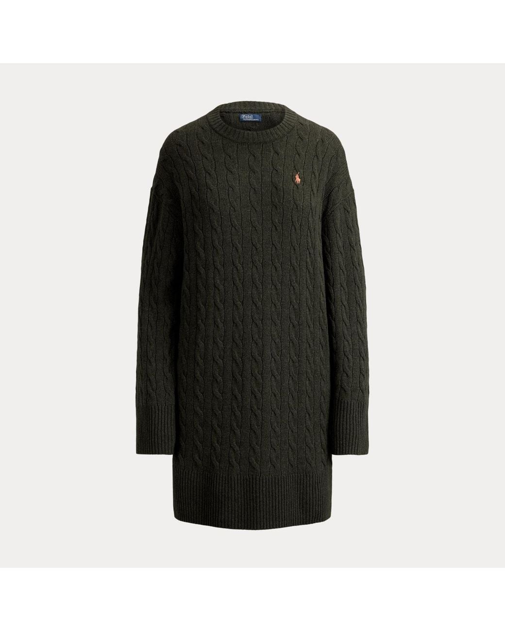 Polo Ralph Lauren Black Cable-Knit Wool-Cashmere Dress