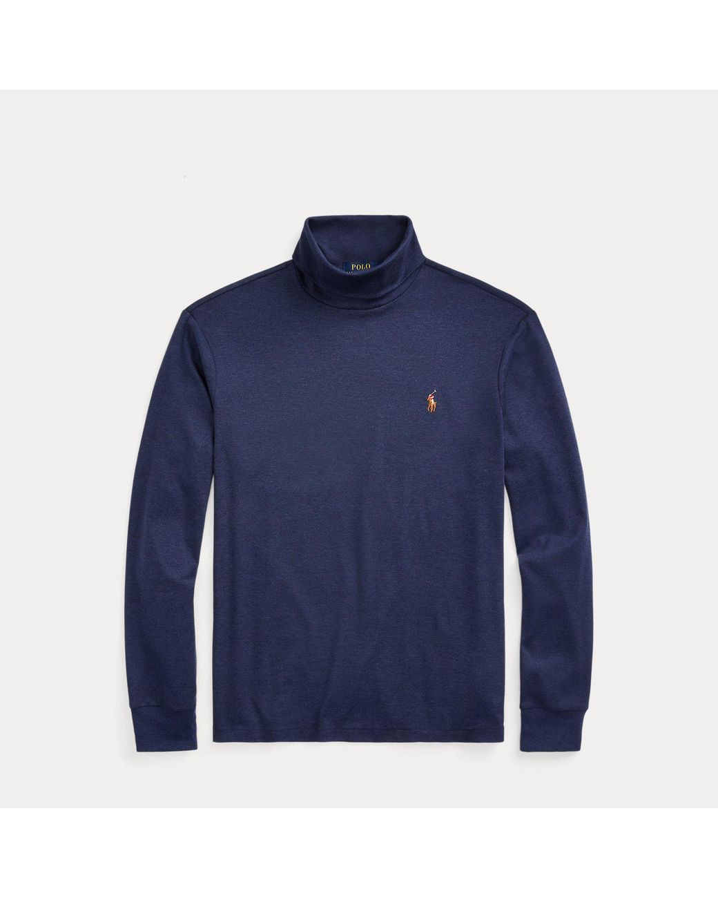 Polo Ralph Lauren Blue Soft Cotton Turtleneck for men