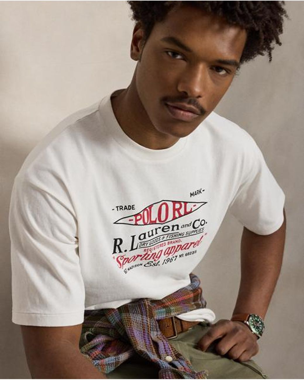 Polo Ralph Lauren White Jersey Relaxed-Fit Graphic T-Shirt for men
