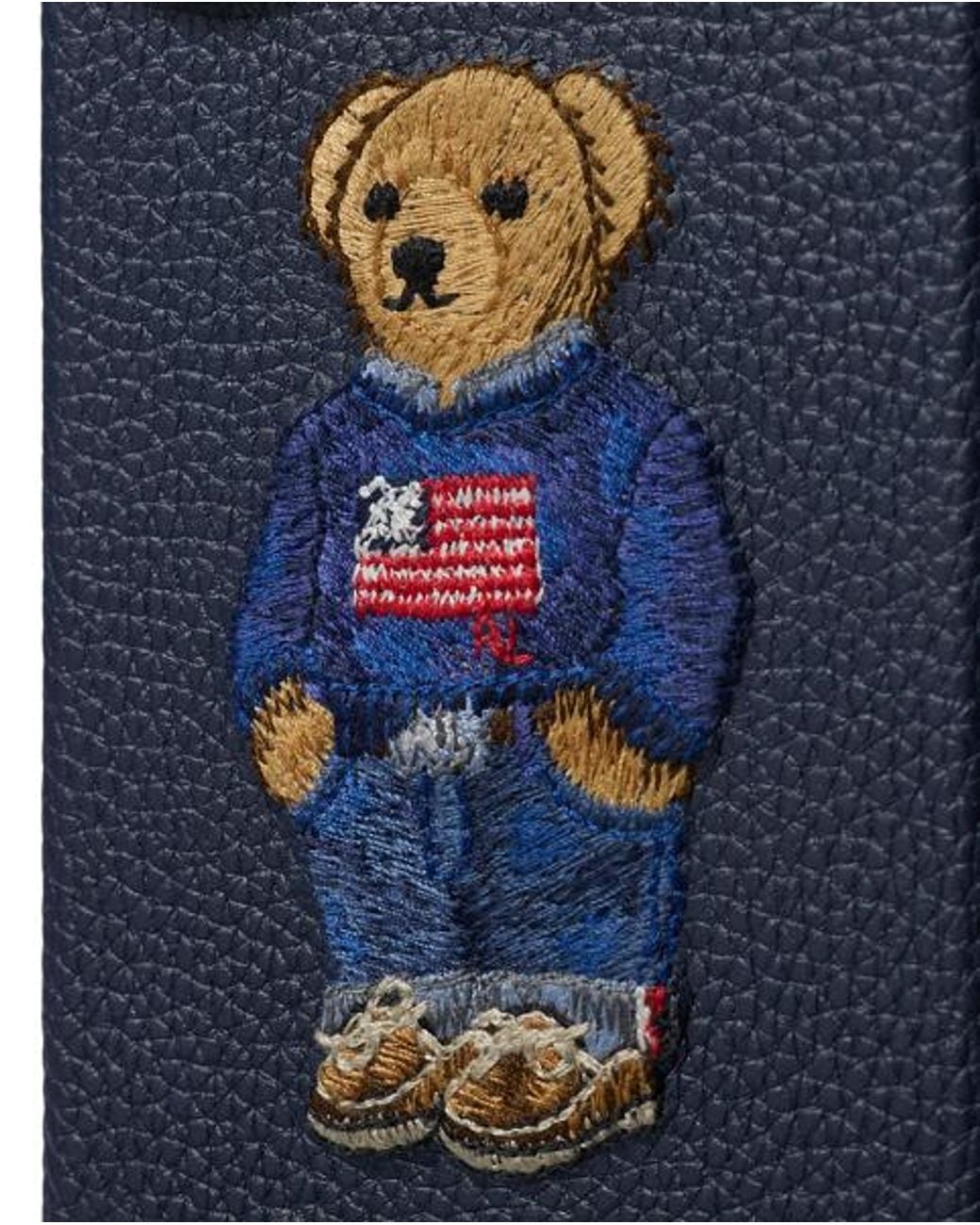 Polo Ralph Lauren Blue Polo Bear Leather Iphone 17 Case for men