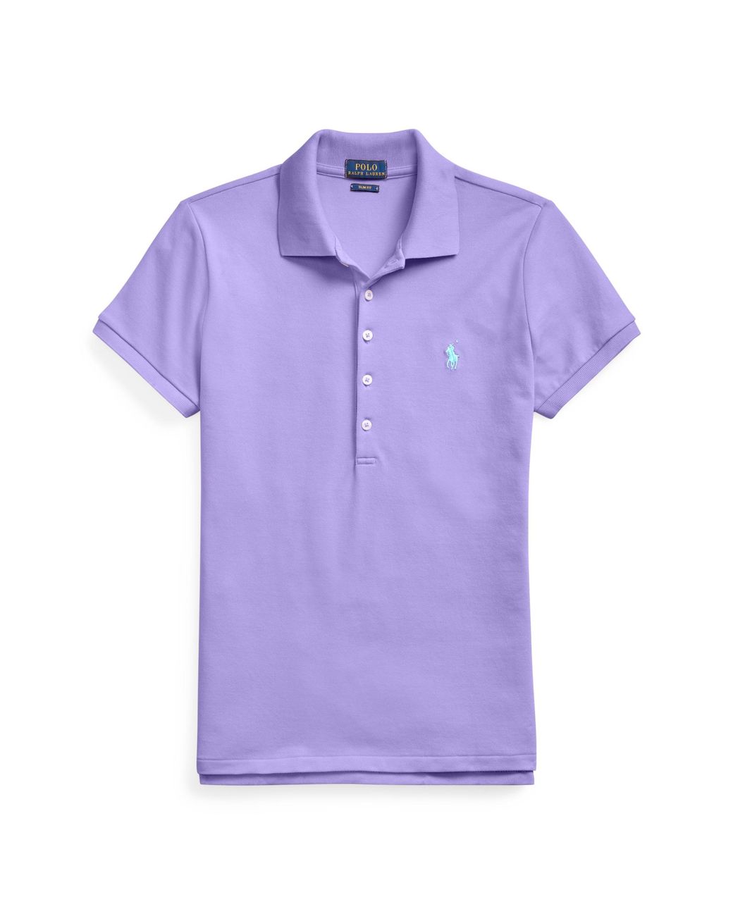 Ralph Lauren Cotton Slim Fit Polo Shirt in Purple - Lyst