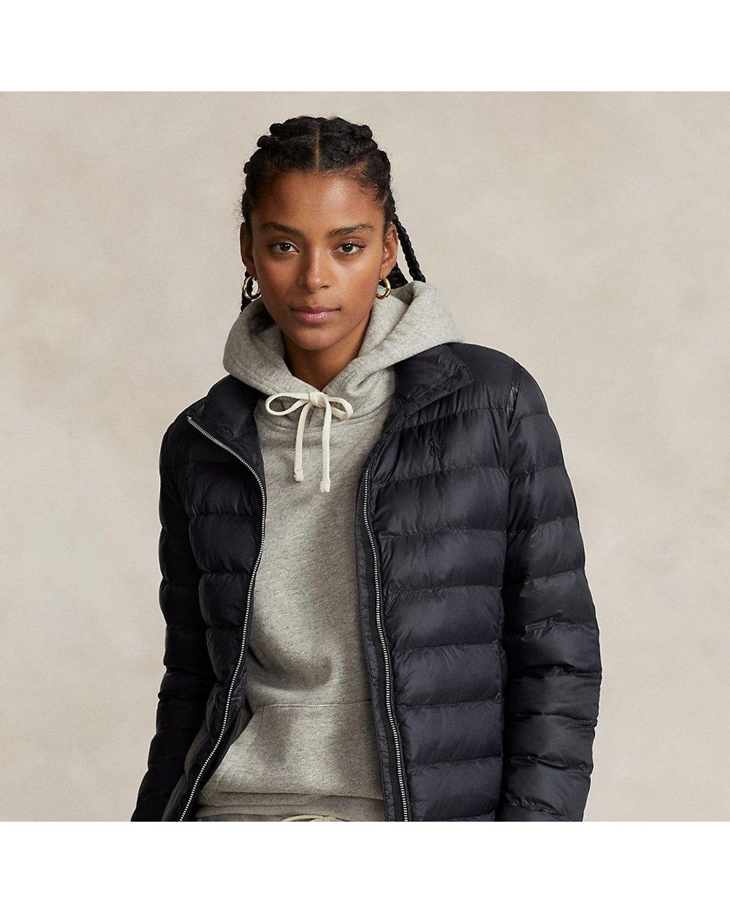 Polo Ralph Lauren Packable Quilted Jacket in Black | Lyst