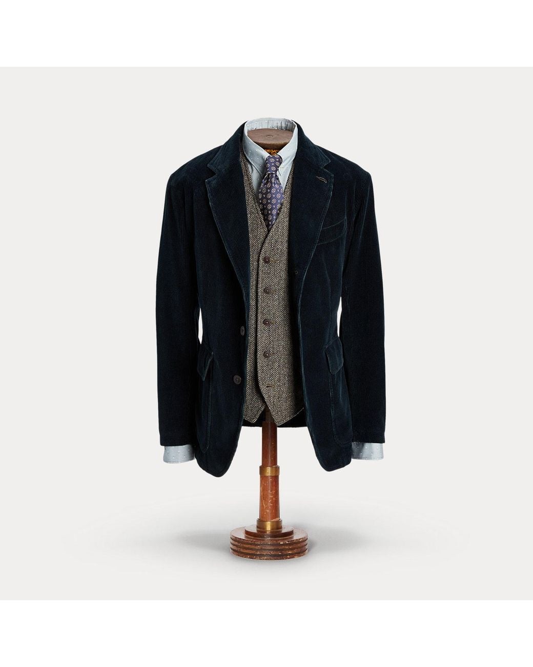 Ralph Lauren Blue Unconstructed Corduroy Sport Coat for men
